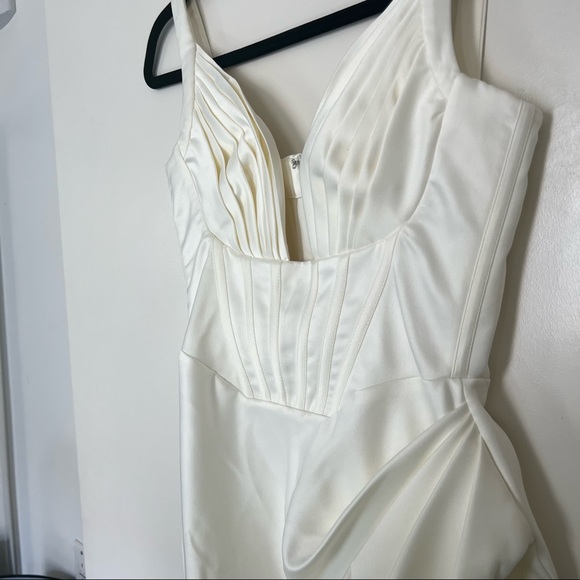 House of CB 'Faye' Ivory Satin Corset Midi Dress size small - Picture 8 of 14